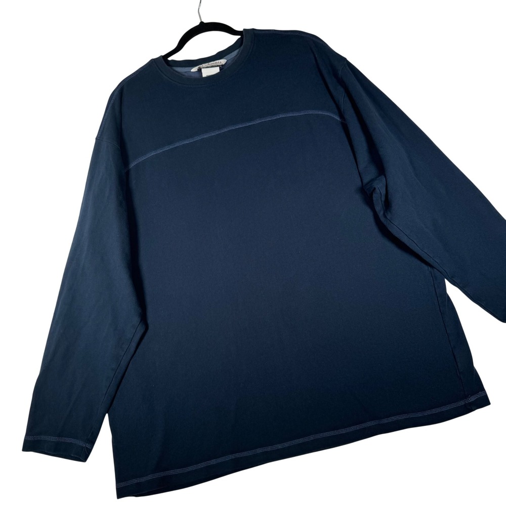 Columbia Shirt Mens XXL Navy Long Sleeve Crewneck Cotton AM 6131 Gorpcore Basic